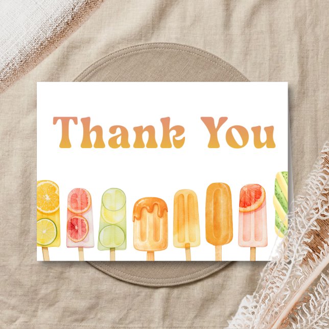 Carte De Remerciements Ready to Pop Popsicle Baby Shower (Popsicle Summer Baby Shower Thank You Card)