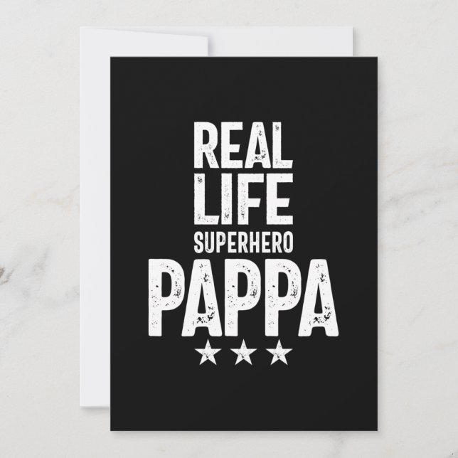Carte De Remerciements Real Life Superhero Pappa | Cadeau Père (Devant)