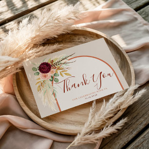 Carte De Remerciements Réception de mariage florale eucalyptus Bourgogne 