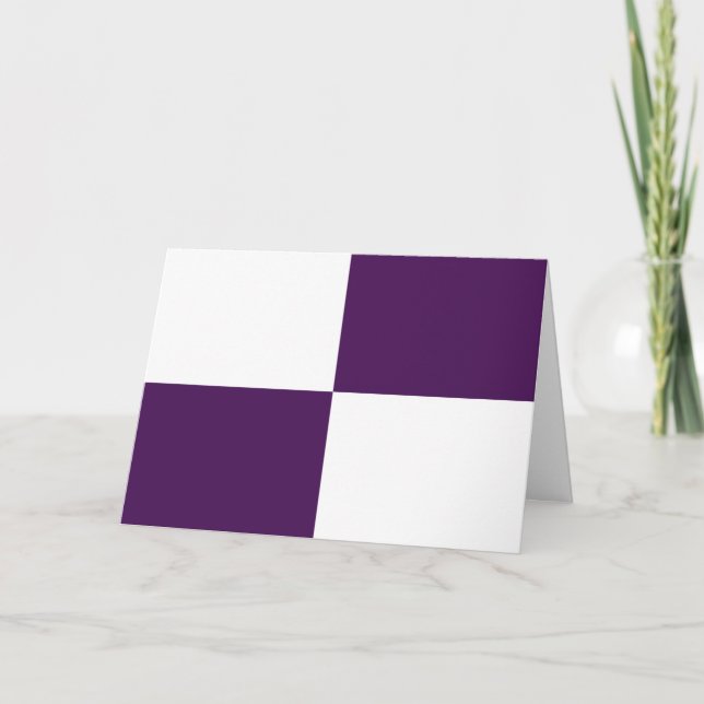 Carte De Remerciements Rectangles royales violettes et blanches (Devant)