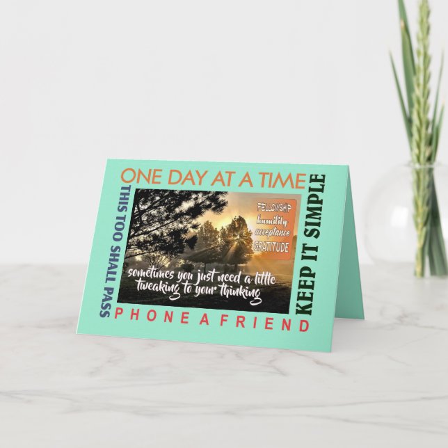 Carte De Remerciements Récupération en 12 étapes - fiche de voeux 25 (Devant)