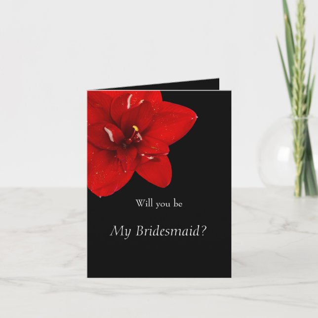 Carte De Remerciements Red Amaryllis Wedding Bridesmaid (Devant)