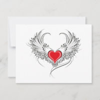 Red Angel Coeur avec ailes