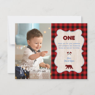 Carte De Remerciements Red Buffalo Photo Boy Premier anniversaire