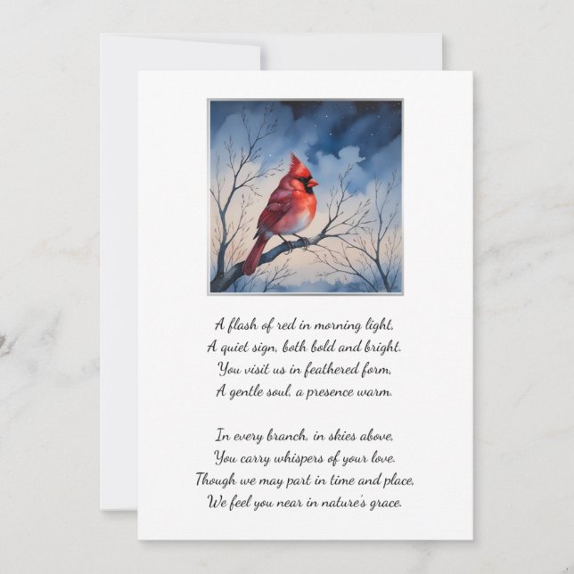 Carte De Remerciements Red Cardinal Funeral Memorial Thank You Card (Devant)