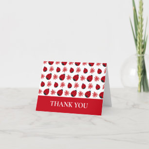 Carte De Remerciements Red Daisy Ladybug Motif