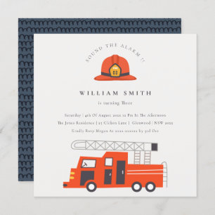 Carte De Remerciements Red Firetruck Engine Kids N'importe quel âge Anniv