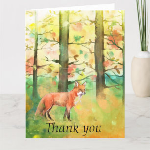 Carte De Remerciements Red Fox Animal Automne Automne Arbres d'automne Me