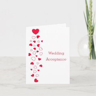 Carte De Remerciements Red Hearts Valentines Day Mariage Acceptation