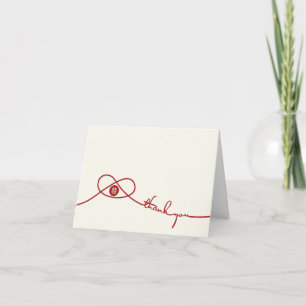 Carte De Remerciements Red Knot Union Double Bonheur Mariage chinois