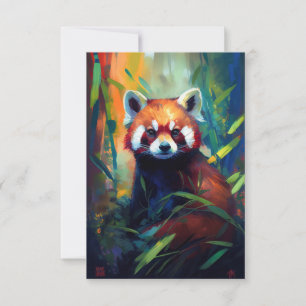 Carte De Remerciements Red Panda Animal Portrait Peinture Forêt faunique