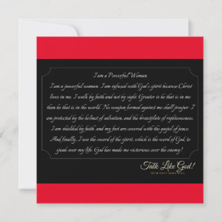 Carte De Remerciements Red Powerful Woman Affirmation Card