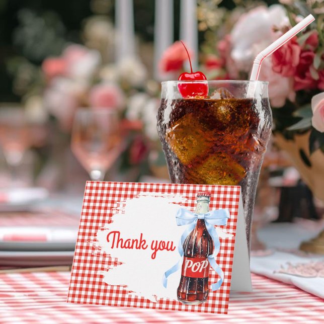 Carte De Remerciements Red Ready to Pop Baby Shower Thank you (She's ready to pop baby shower thank you card )