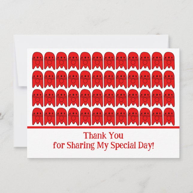 Carte De Remerciements Red Rocket Ship Birthday Party (Devant)
