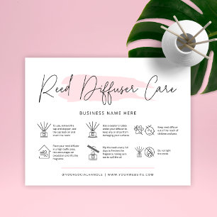 Carte De Remerciements Reed Diffuser Care Instructions Card Feminine