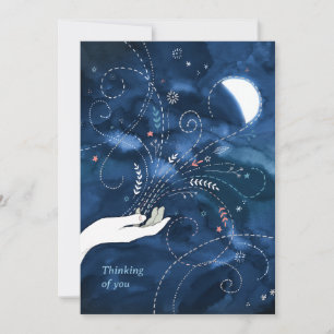 Carte De Remerciements Réflexion de la demi-lune sur vous