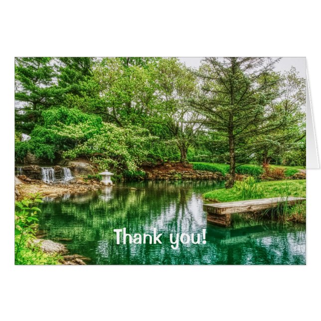 Carte de remerciements Réflexions vert printemps (Devant Horizontal)