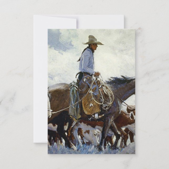 Carte De Remerciements « Regardant son déplacement » Art occidental par W (Devant)