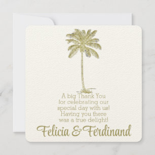 Carte De Remerciements Regarder vintage Palm Trees Beach Mariage