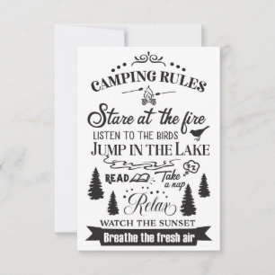Carte De Remerciements Règles de Camping Happy
