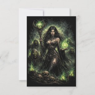 Carte De Remerciements Reine de la Flamme Verte