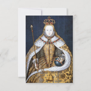 Carte De Remerciements Reine Elizabeth I d'Angleterre à Coronation Robe