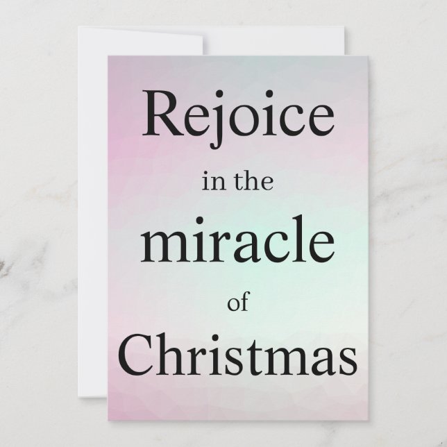 Carte De Remerciements Rejoice In The Miracle Of Christmas (Devant)