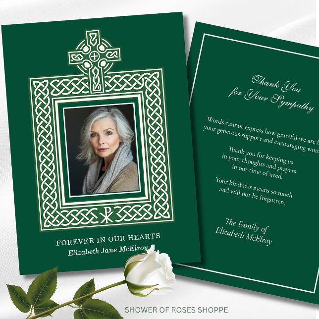 Carte De Remerciements Religieux catholique irlandais Croix celtique Cond (Créateur téléchargé)