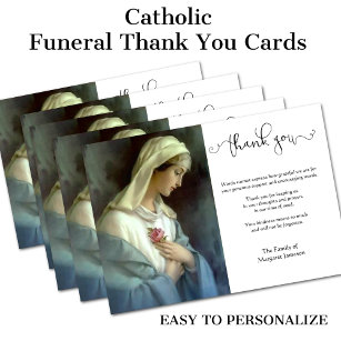 Carte De Remerciements Religieux Catholique Vierge Marie Condolence