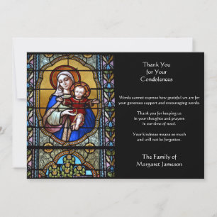 Carte De Remerciements Religieux Catholique Vierge Marie Jésus Condolence