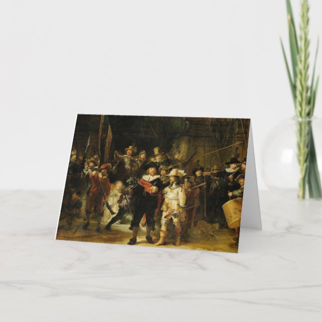 Carte De Remerciements Rembrandt - La Veille Nocturne (Devant)