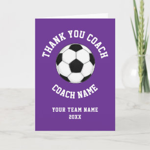 Carte De Remerciements Remerciement à l'entraîneur de football violet