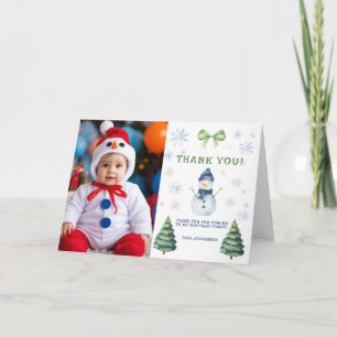 Carte De Remerciements Remerciement Anniversaire Bonhomme de Neige Winter