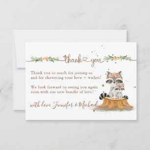 Carte De Remerciements Remerciement aquarelle pour baby shower raton lave