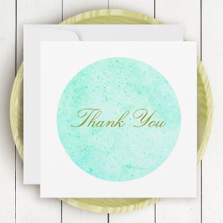 Carte De Remerciements Remerciement Artistique Bleu Aqua
