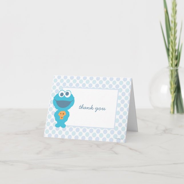 Carte De Remerciements Remerciement Baby Shower Cookie Monster (Devant)