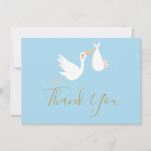 Carte De Remerciements Remerciement Baby Shower Livraison Spéciale Bleu
