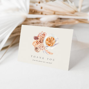 Carte De Remerciements Remerciement Bohème Floral pour Mariage et Café