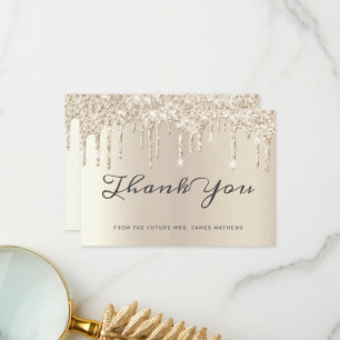 Carte De Remerciements Remerciement chic de la douche de mariée avec pail