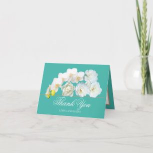 Carte De Remerciements Remerciement chic et élégant Roses Orchidées Pivoi