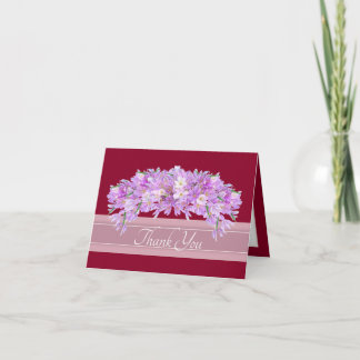 Carte De Remerciements Remerciement Chic Floral Botanique Crocus Rose Vio