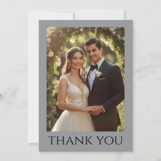 Carte De Remerciements Remerciement Classique Formel Mariage Photo Noir B