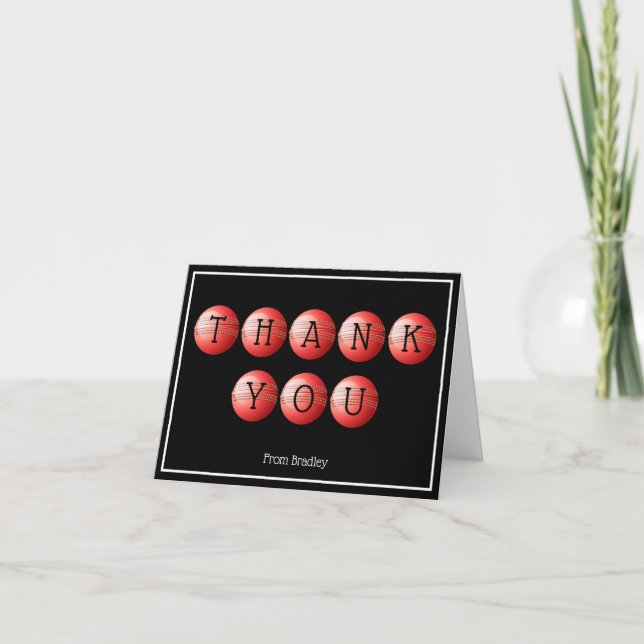 Carte De Remerciements Remerciement Cricket Personnalisé (Devant)