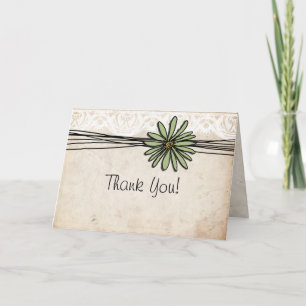 Carte De Remerciements Remerciement Daisy Vintage Sage