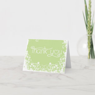 Carte De Remerciements Remerciement dans un style détresse Fleurs vertes