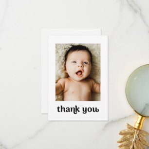 Carte De Remerciements Remerciement de 2 photos de bébé modernes tendance