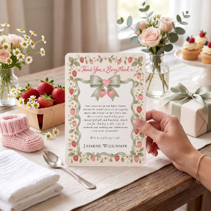 Carte De Remerciements Remerciement de Baby Shower 'Berry Sweet'