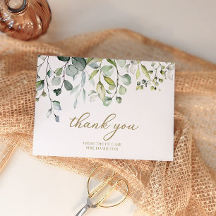 Carte De Remerciements Remerciement de Baby Shower Botanique de Verdure M