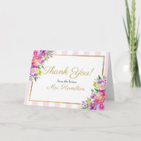Remerciement de Baby Shower Mariage Rose et Floral