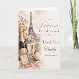 Carte De Remerciements Remerciement de Baby Shower Parisien
